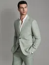 Reiss Apple Single-breasted Linen Suit Blazer Slim Fit In Red