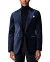 Reiss Apsara Peak Lapel Velvet Blazer In Blue