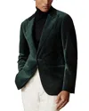 Reiss Apsara Peak Lapel Velvet Blazer In Green
