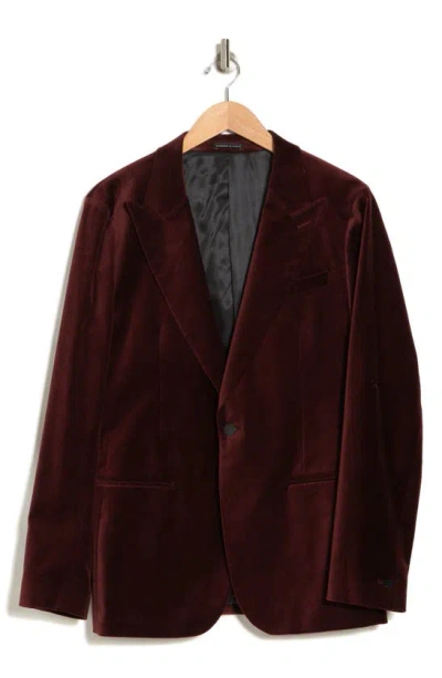 Reiss Apsara Velvet Blazer In Dark Rose