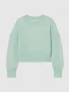 Reiss Aqua Aluna 13-14 Yrs Rib-knit Jumper With Wool And Alpaca In Green