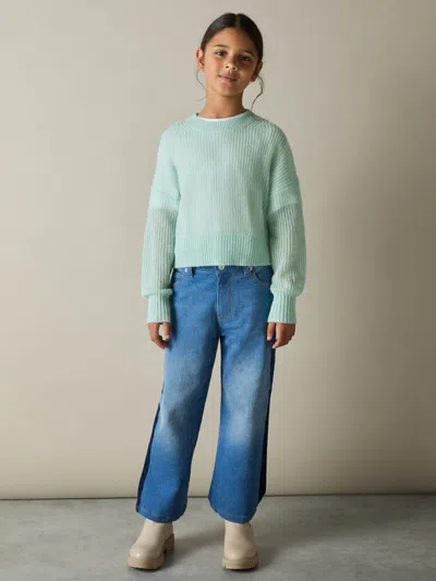 Reiss Aqua Aluna 4-9 Yrs Rib-knit Jumper With Wool And Alpaca