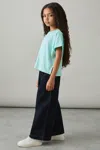 Reiss Aqua 4-9 Yrs Cotton Oversized Short-sleeve T-shirt In Aqua