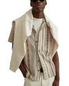 Reiss Ecru Multi Archer Jacquard Aztec Cuban Collar Shirt In Ecru/mutli