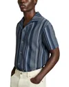 Reiss Mens Archer Short-sleeved Stretch-woven Shirt Navy In Navy