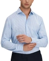 Reiss White/soft Blue Archie Striped Cutaway Collar Shirt In White/soft Blue
