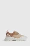 REISS ARDEN - NEUTRAL CHUNKY LEATHER TRAINERS, UK 6 EU 39
