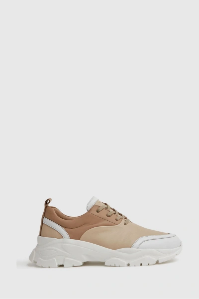 Reiss Arden - Neutral Chunky Leather Trainers, Uk 6 Eu 39