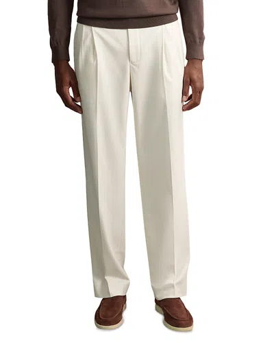 Reiss Arden Relaxed Fit Twill Trousers In White