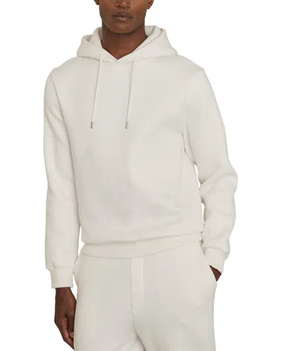 Reiss Arelo Ribbed Hoodie In Neutral