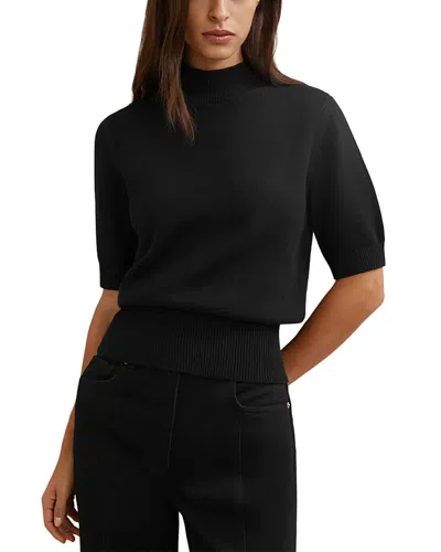 Reiss Aria Funnel Neck Sweater In Black