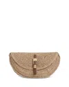 Reiss Aria Half Moon Raffia Clutch In Natural