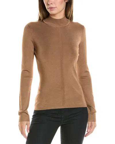 Reiss Aria High Neck Top In Brown
