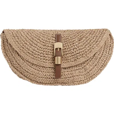 Reiss Aria Woven Clutch In Beige