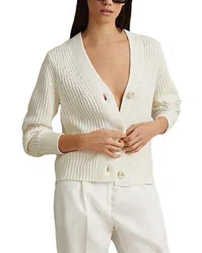 Reiss Ariana Chunky Ron Knit Cardigan In Ivory