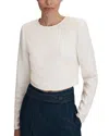 Reiss Ariana Long Sleeve Crop Top In White