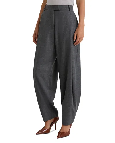 Reiss Aries Deep Pleat Barrel Pants In Gray