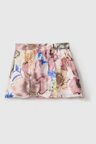 Reiss Arina - Pink Print Arina Teen Floral Print Skort Co-ord