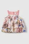 REISS ARINA - PINK ARINA TIERED FLORAL PRINT TOP CO-ORD, UK 13-14 YRS