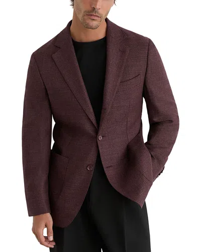 Reiss Aristocrat Tailored Fit Textured Hopsack Wool Blazer In Red