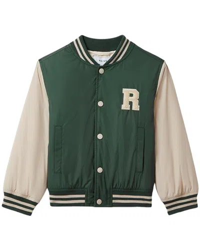 Reiss Arkan Varsity Jacket In Green