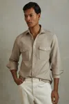 Reiss Stone Arlo Cotton Canvas Overshirt
