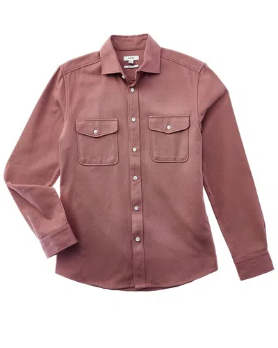 Reiss Arlo Textured Canvas Shirt In Pink