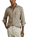 Reiss Stone Arlo Cotton Canvas Overshirt In Stone