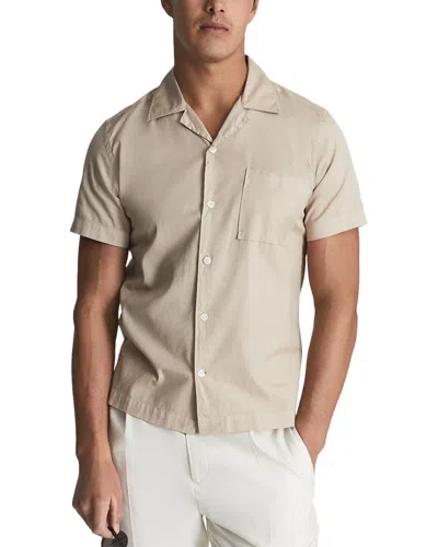 Reiss Nitu Cuban Herringbon Top In Neutral