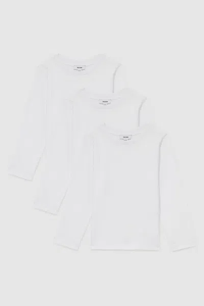Reiss Artic White Fort 3 Pack Cotton-jersey Long-sleeve T-shirts 3 Pack