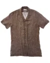 Reiss Ashbury Linen Shirt In Brown