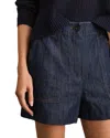 Reiss Ashby Linen Shorts In Indigo