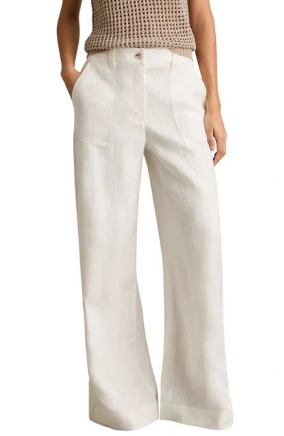 Reiss Ashby Wide Leg Linen Trousers