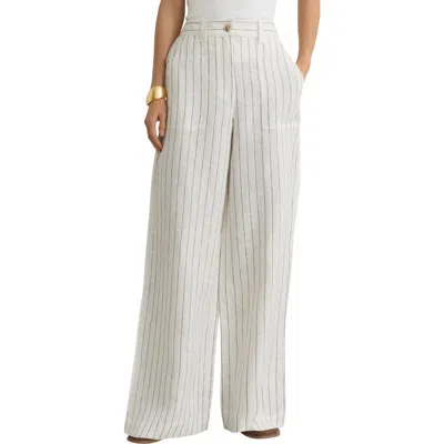 Reiss Ashby Wide Leg Linen Pants In White