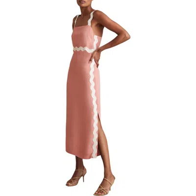 Reiss Asher Rickrack Maxi Dress In Purple