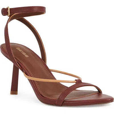 Reiss Ashley Ankle Strap Sandal In Brown