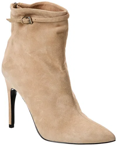 Reiss Biscuit Suede Heeled Ankle Boots In Brown