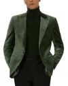 Reiss Sage Green Apsara Cotton-blend Velvet Blazer