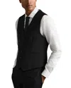 Reiss Hope Travel Plain Weave Wool-blend Vest In Black