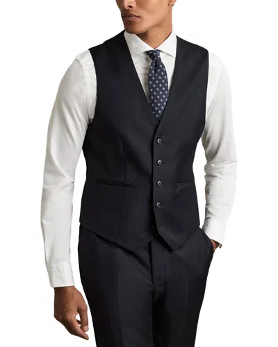 Reiss Aspire Weave Waistcoat In Black