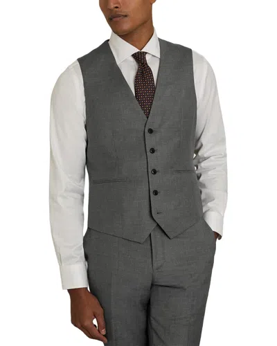 Reiss Aspire Weave Waistcoat In Gray