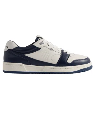 Reiss Astor Leather Trainer In Blue