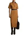 Reiss Astrid Collared Jersey Bodycon Dress In Mustard