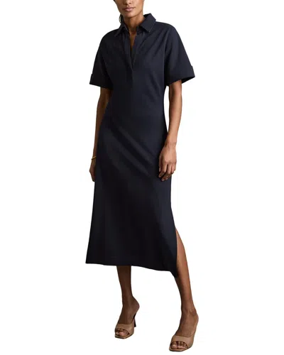 Reiss Astrid Jersey Collared Bodycon Dress In Blue