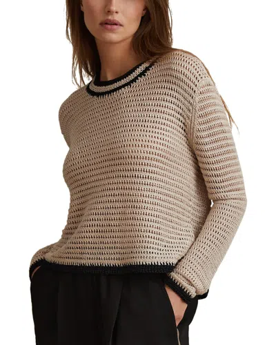 REISS REISS ASTRID LINEN-BLEND TIPPED STITCHED JUMPER