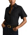 Reiss Astrid Open-collar Polo Shirt In Navy