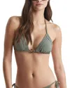 Reiss Astrid Lattice Triangle Bikini Top In Green