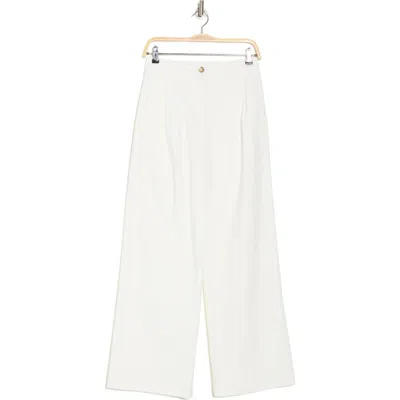 Reiss Astrid Pleated Wide Leg Pants In White