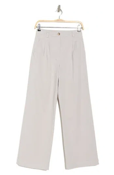 Reiss Astrid Pleated Wide Leg Pants In Gray