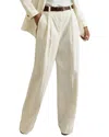 Reiss Astrid Wide-leg High-rise Stretch-cotton Trousers In Neutral